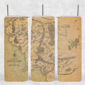 LOTR Middle Earth Map Book Movie Tumbler