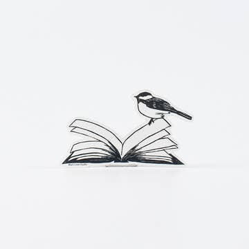 Chickadee and Book | Sticker