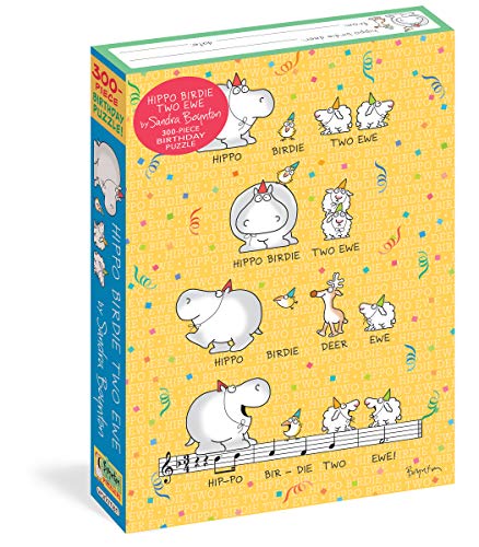 Hippo Birdie Two Ewe Birthday Puzzle: 300 Piece Jigsaw Puzzle