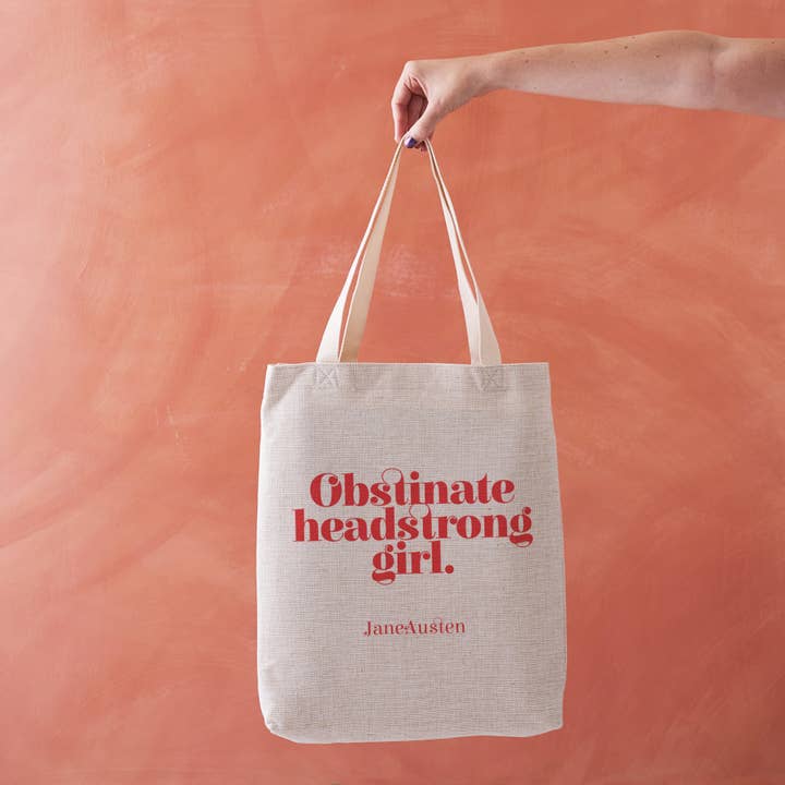 Empowering 'Obstinate Headstrong Girl' Large Tote Bag