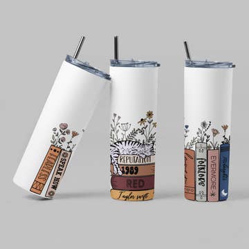 TS Book Albums Country Music Inspired Tumbler