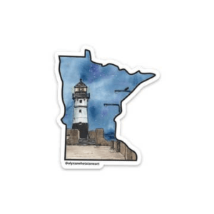 Duluth Pier Lighthouse - Vinyl Decal Sticker