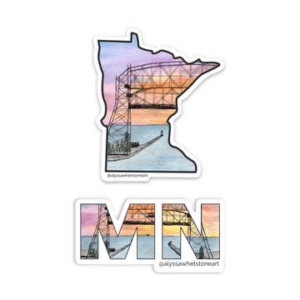 Duluth Lift Bridge Minneapolis - Minnesota Outline - Vinyl Decal Sticker