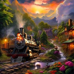 Village Train 1000 pc Puzzle