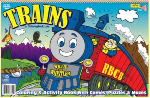 Trains LapTop Coloring Book 17"x11"
