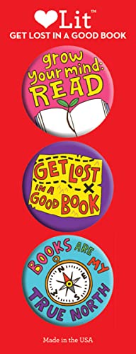 Cover image of Get Lost in a Good Book 3-Button Assortment
