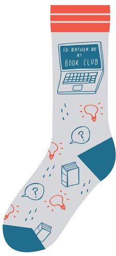 Cover image of I'd Rather Be At Book Club Socks (LoveLit Book Theme)
