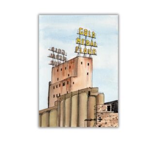 Gold Medal Flour Building Minneapolis - Pen and Watercolor